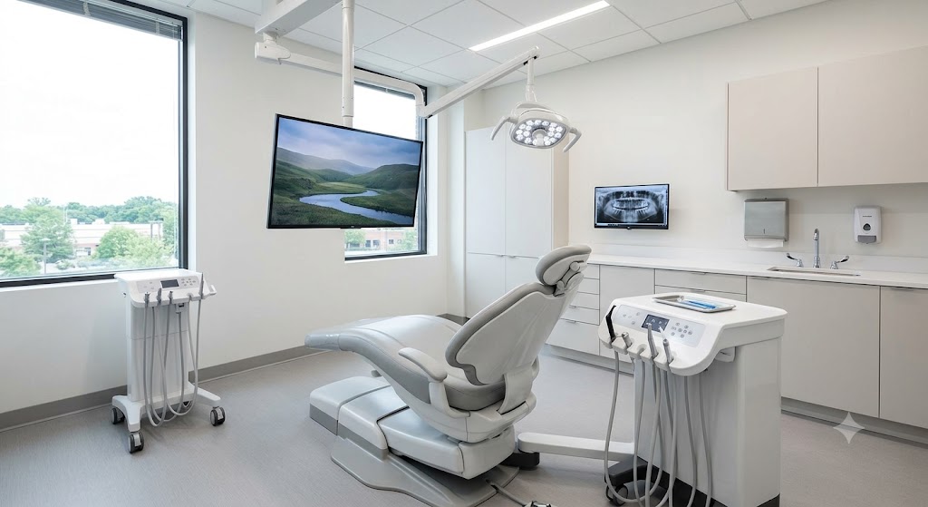 A clean, modern dental treatment room