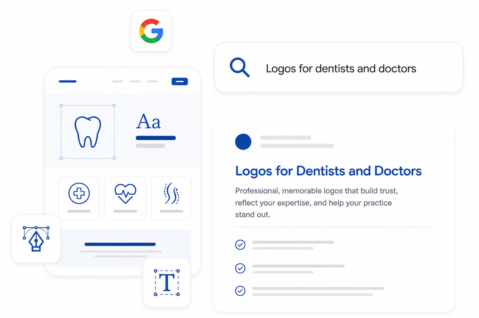 Logo and branding mockup for a medical or dental practice